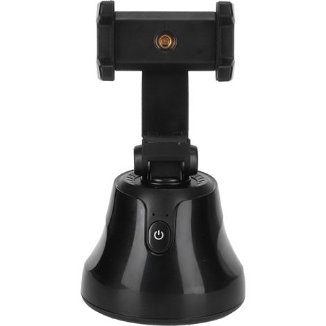 Support rotatif à 360° avec tête orientable pour smartphone, suivi intelligent des visages et objets, idéal pour le streaming en direct, noir. (1/5)