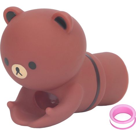 Rallonge de robinet ours brun mignon, aide lavage mains bébé enfant, adaptateur sécurité coude pour évier, forme cartoon (1/5)