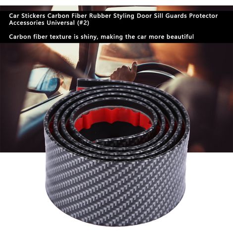 Bandes de protection de seuil de porte auto en fibre de carbone et caoutchouc, stickers décoratifs universels (5 x 100 cm) (1/5)