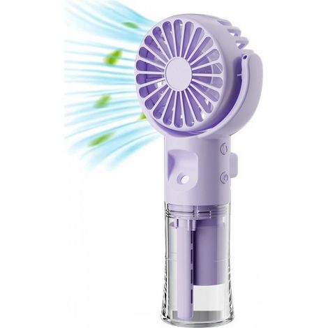 Ventilateur portable - Brume d'eau - Mini ventilateur portable - Rechargeable - 4 modes - Brume - Eau - Ventilation (1/5)