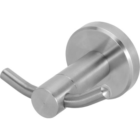 Patère murale inox argenté, pour peignoir et vêtement au mur (1/5)