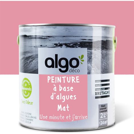 Peinture écologique Algo - Mat - Rose Une minute et j'arrive - 2L (1/5)