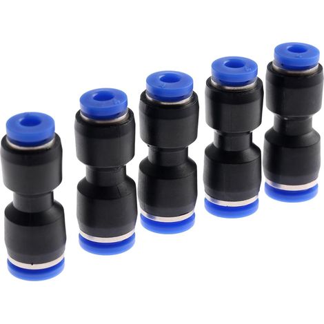 5pcs Tuyau d'arrosage Connecteur de Robinet Tuyau de raccords Fixations pneumatique Push dans droites Réducteur raccords Raccords de Tuyau PG6-4