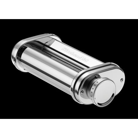Laminoir à pâtes inox pour robot artisan – Largeur 15 cm – 8 réglages d'épaisseur – Acier inoxydable chromé – Compatible KitchenAid
