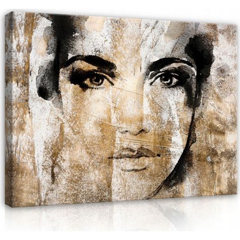 Peinture sur toile visage d'une femme portrait grand 60x40 (1/3)