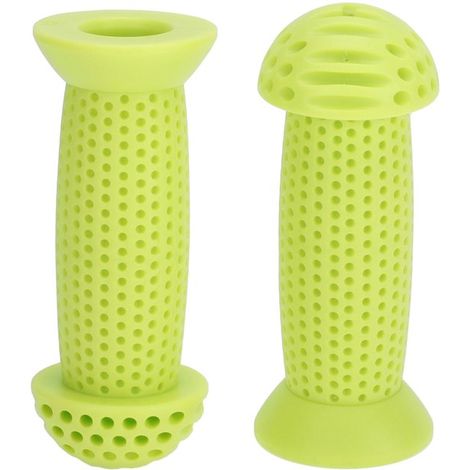 Manopole per manubrio da bicicletta, protezioni per manopole per bambini, per pedalare comodamente, in gomma antiscivolo, lunghe 100 mm, verdi. (1/5)