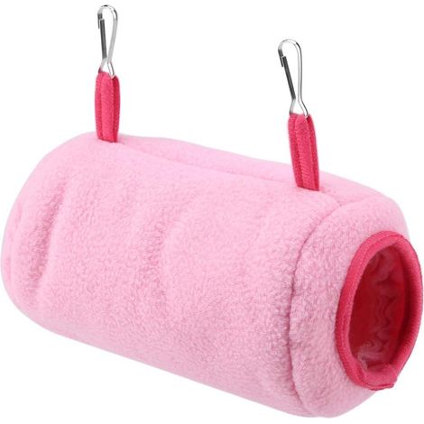Tunnel Pour Oiseau Et Hamster En Peluche Douce Nid Suspendu Pour Hiver Accessoire Cage Rose (1/2)