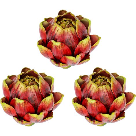 Ensemble de 3 plantes succulentes artificielles comprenant une tête d'ananas, un lys français, un artichaut et d'autres fleurs artificielles pour le salon, la salle à manger et l'entrée (grande taille (1/2)