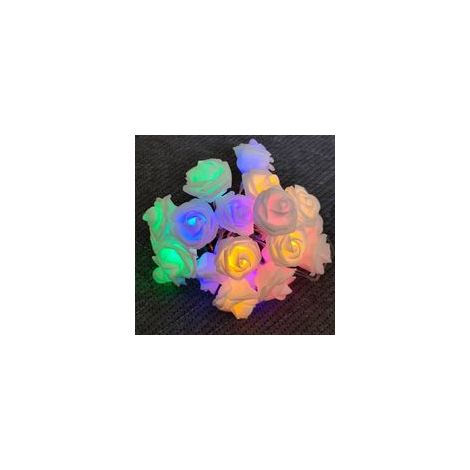 Guirlande lumineuse LED en forme de rose artificielle, guirlande de fleurs artificielles illuminée, guirlande féérique en forme de vigne de roses, fonctionne sur piles, pour mariages, maison, fêtes, a