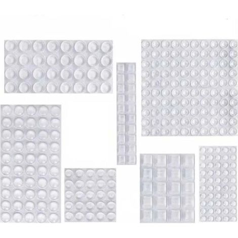Patins en silicone, amortisseurs de bruit, patins de protection auto-adhésifs en caoutchouc transparent antidérapants pour portes de placards, cuisine, salle de bain, bureau (7 pièces) (1/5)