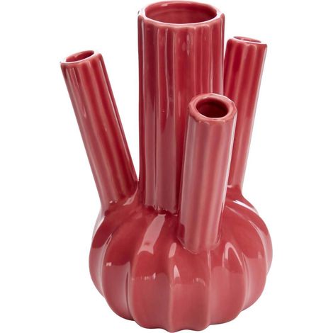 Vase Multiple en Dolomite "Fleur" 20cm Rose Foncé