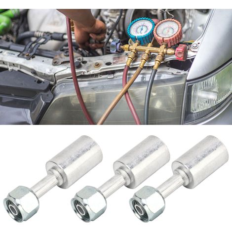 Kfz-Klimaanlage, 10er-Packung, Aluminiumverbinder, Standard 3/4 Zoll R12-Anschluss mit 3/4 Zoll R12-Aluminiumring, 180-Grad-Direktanschluss (Referenz: LR-FT161) (1/5)