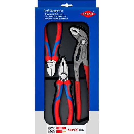 Coffret d'outils KNIPEX 00 20 09 V01 (meilleures ventes) : 1 x 03 02 180, 1 x 70 02 160, 1 x 87 01 250 (1/2)