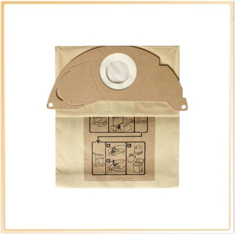 Lot de 10 sacs d'aspirateur compatibles avec les aspirateurs Kärcher A2003, A2004, A2014 CarVac, A2024 PT, A2054 ME, A2064 PT, A2704 PT, sacs (1/5)
