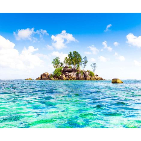 Photo murale intissée ile et mer tropicale, 360x270 cm, 4 parts (1/3)