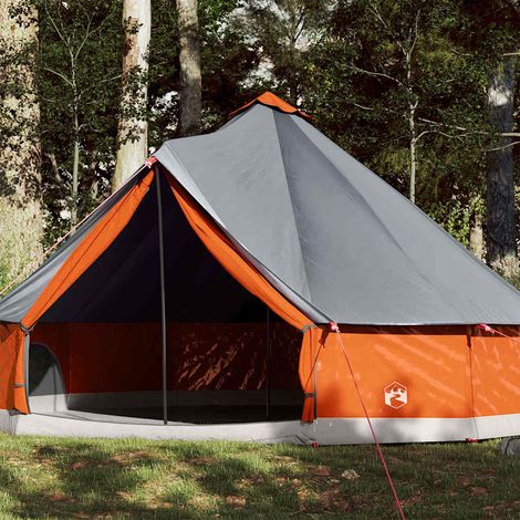 vidaXL Tienda familiar tipi 12 personas impermeable gris naranja (1/5)