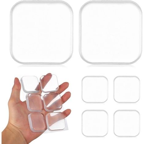 Juego de 12 protectores de pared autoadhesivos de silicona para topes de manijas de puertas (1/5)