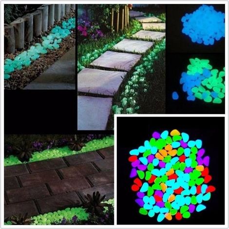 Sassi luminosi in resina fotoluminescente multicolor per arredo Numero Pezzi - 50 sassolini