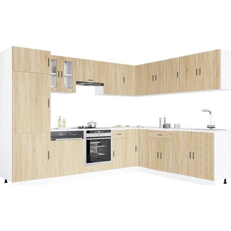 14-tlg. Küchenschrank-Set Porto Sonoma-Eiche Holzwerkstoff (1/5)