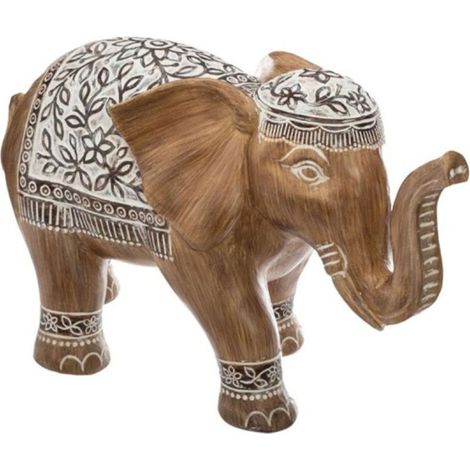 Statue Déco en Résine "Eléphant" 11cm Naturel