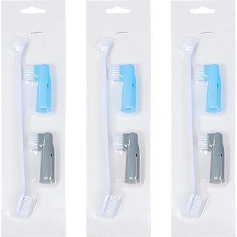 Lot de 9 têtes de brosse à dents en plastique pour chats et chiens. Nettoyage facile pour les soins dentaires quotidiens. (1/5)