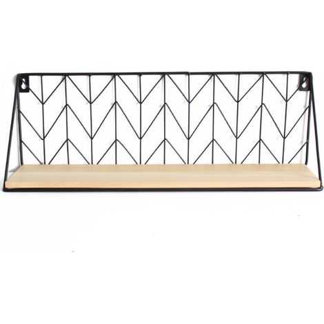 Support D'étagère - En Fer Forgé Noir - Pour Étagère Murale Flottante - 45 x 11 x 14 cm - Lot De 1 (1/5)
