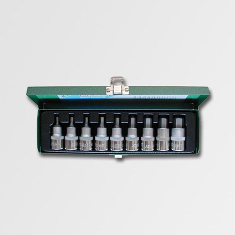 Juego de 9 llaves Allen 1/2", Honiton, modelo 4008, tipo hexagonal, ideal para trabajos de precisión, fabricado en acero de alta resistencia, durabilidad y rendimiento profesional.