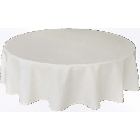 Nappe ronde crème, 140 cm, résistante et facile d'entretien, blanc brillant