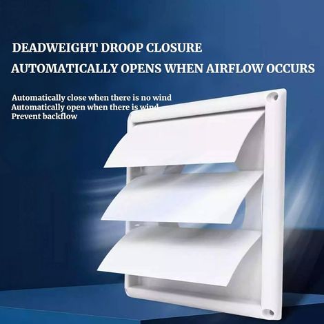 Grille Aération Réglable, Grille Ventilation Plastique avec 3 Volets Sortie Air Filtre pour Aération Pièce (15 x 15 cm) (1/2)