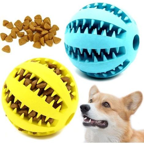 Jouet Chien Croquettes, Jouet à Mâcher Interactif Chien Indestructible, Distributeur de Croquettes et Friandises (Taille Moyen)