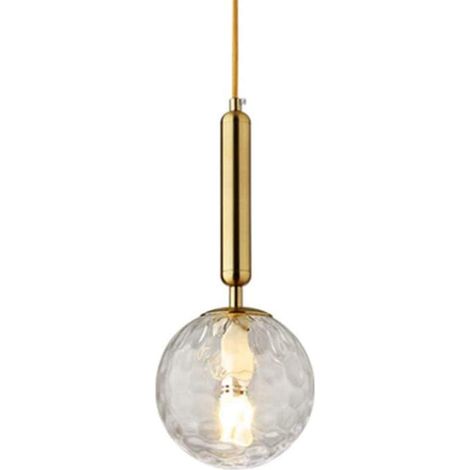 royaluxe - Lumière ondulée Verre Moderne Or nordique Luminaires Suspensions Décoration de maison Lampe boule en verre Lampe suspendue pour Salon Salle à manger Éclairage de l'îlot de cuisine