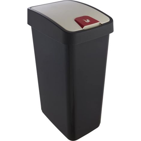 Premium -Mülldose mit Klappdeckel, weicher Touch, 45 l, Magne, Graphitgrau (1/5)