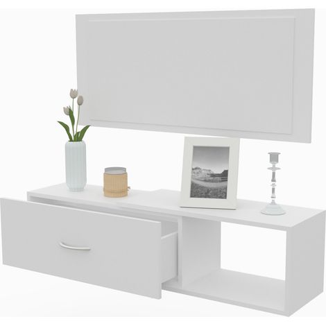 Mueble entrada con espejo y cajon, colgado, barato