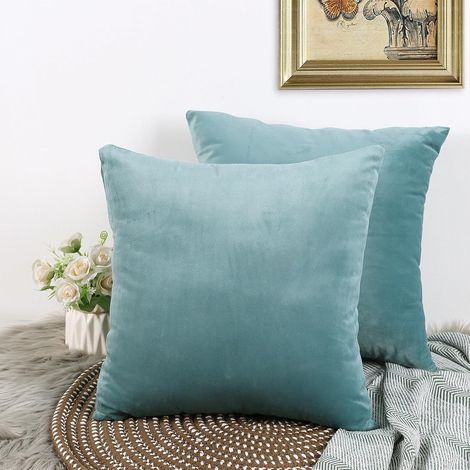 Federe decorative in velluto, 45x45 cm, set da 2