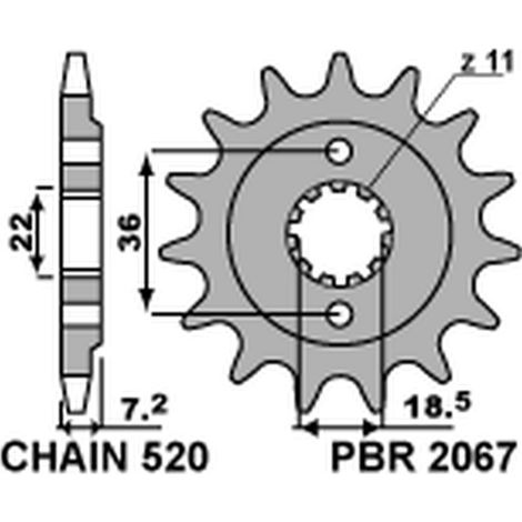 Piñón delantero PBR JTF1321 14 Honda CRF 250L Acero Duradero