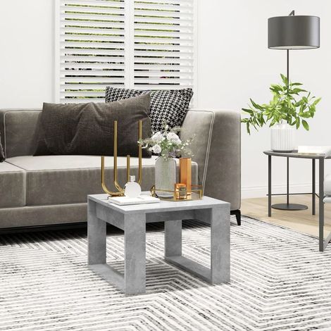 Table d'Appoint Chevet,Bout de Canapé Gris béton 50x50x35 cm Aggloméré -GB20932 (1/5)