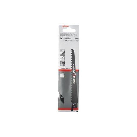 Hoja de sierra sable Bosch 150 mm negra bimetal 5 piezas