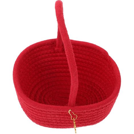 Panier Classique Rouge Capacité Coton Mariage Grosse Fil en Festif Ranger et Style pour Bonbons Chocolats Atmosphère (1/5)
