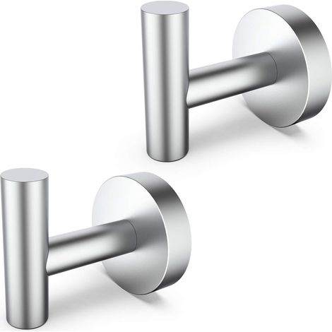 2er-Pack Badezimmer-Wandhaken aus Edelstahl SUS 304 (Silber)