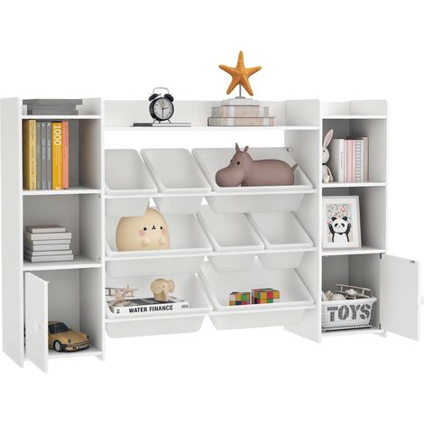 Kinderregal mit 8 herausnehmbaren Boxen für Spielzeug und Bücher, praktische Aufbewahrung, weiß