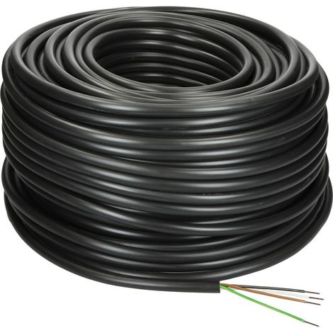 Le Sanitaire – Câble enterré 4 x 4 mm² NYY-J – Conducteur de protection – Résistant aux intempéries – Pour installation permanente dans le sol