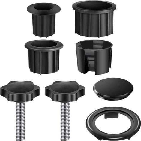 Adaptateur de parasol, accessoires de support de base de parasol, avec 3 anneaux réducteurs, ensemble de support de base, manchon en plastique, vis de fixation pour parasol de terrasse (1/5)