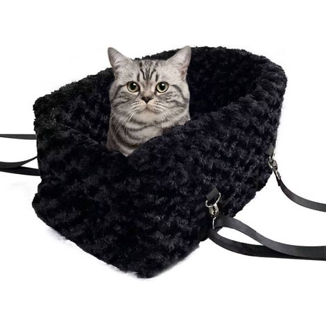 Eosnow Mittelkonsole Hundeautositz Winter Plüsch Katze Armlehnenerhöhung mit Sicherheitsgurt Tragbare Reisetaschen für Hunde Katzen Unterstützt 14 Pfund