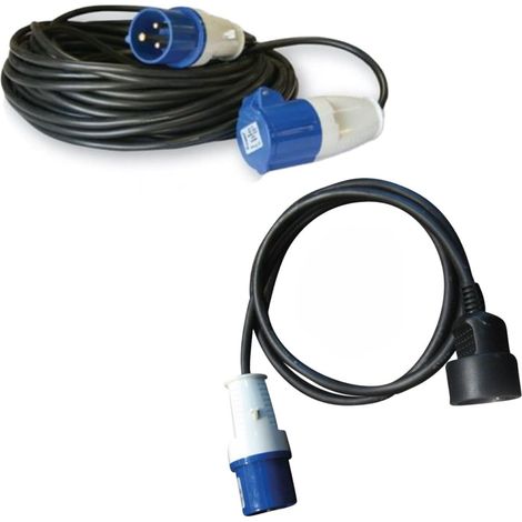 1 Pack Adaptateur CEE 17, Rallonge Électrique 25m, Prise P17, Câble 3x1,5mm², Camping-car