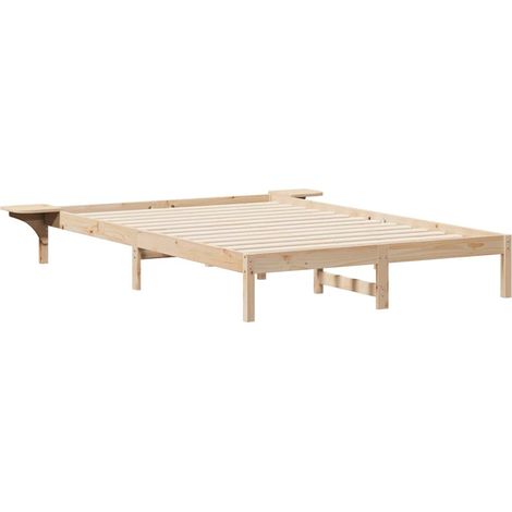 Maison Exclusive - Bettgestell mit Nachttischen Natur 140 x 220 c