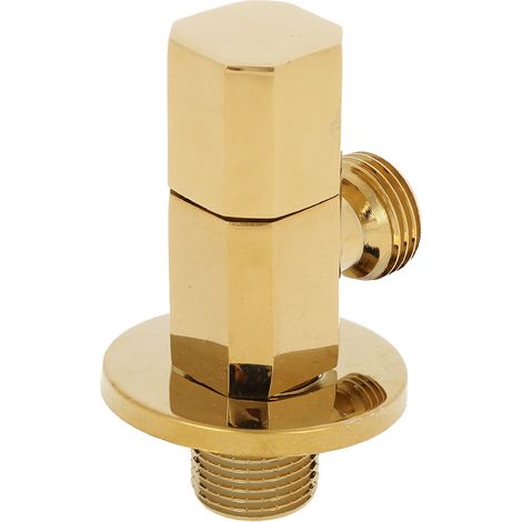 Angle Valve Robinet de Régulation Robinet à Angle Robinet D'eau Accessoire de Salle de Bain Robinet Accessoire Robinet d'Angle pour Toilette Douche Lavabo Mixeur Mural Installation Encastrée G1/2 Doré (1/5)