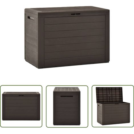 The Living Store Gartentruhe Braun 78x44x55 cm - Gartenbox - Außenaufbewahrung - Gartenmöbel - Kunststofftruhe - Lagerschrank (1/5)