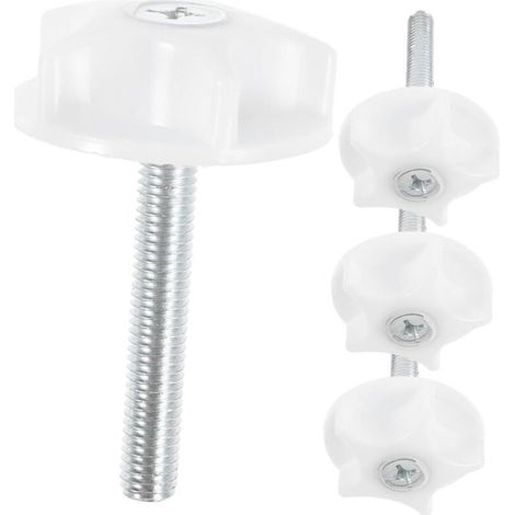 Fixations pour Tête de Lit - Lot de 4 Boulons et Rondelles en Acier Zingué, Compatibles Lits et Canapés Convertibles - (1/5)