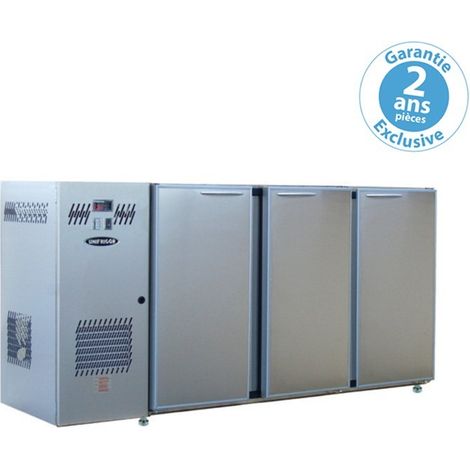 Arrière-bar - profondeur 540 - groupe logé - 3 moyennes portes pleines - 436 litres