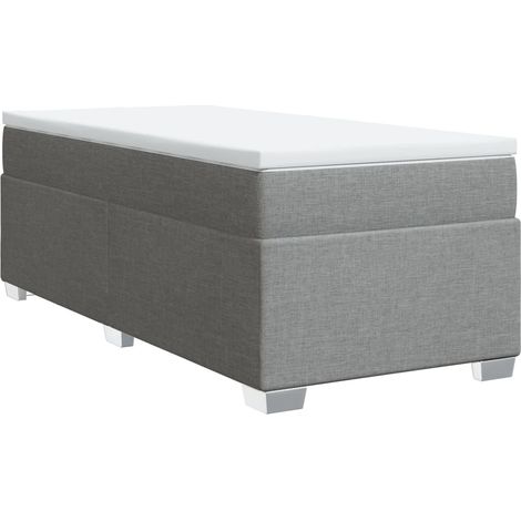 Maison Exclusive - Cama box spring con colchón tela gris claro 10